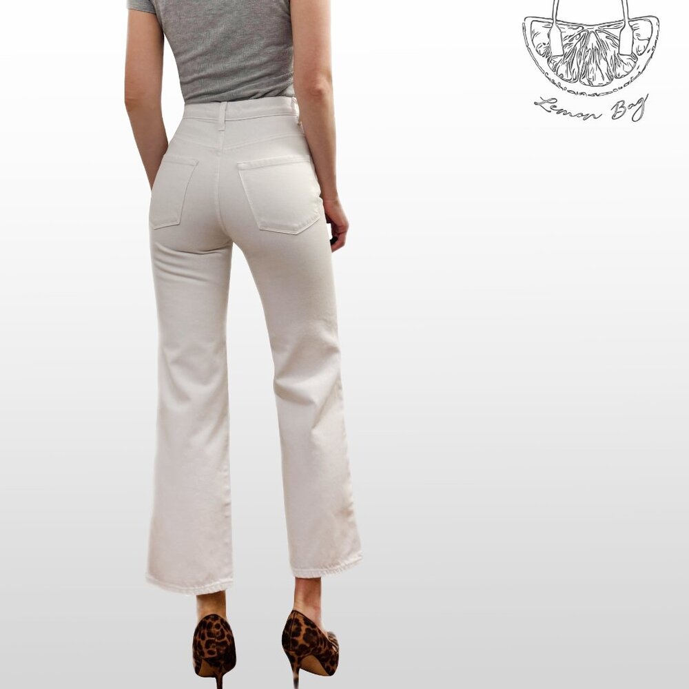 J Brand / High Rise Wide Cropped Jeans / Size 24 / White - Picture 2 of 7